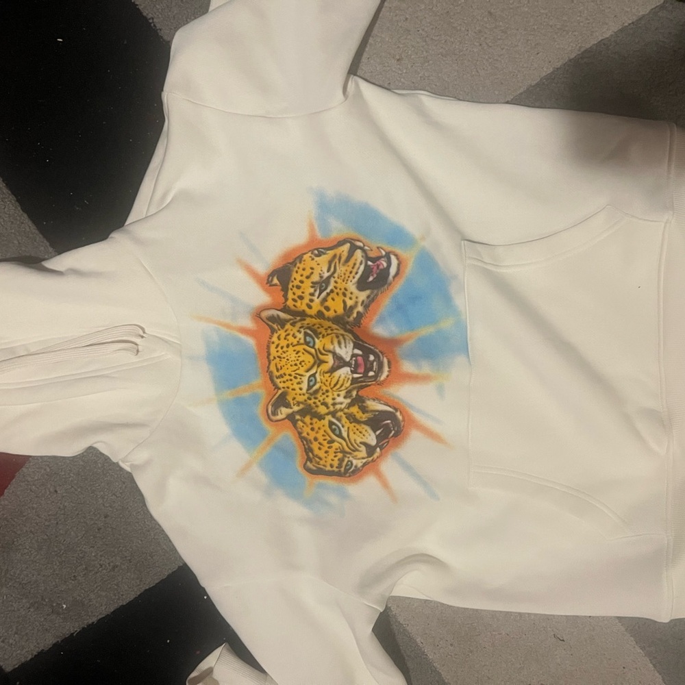 Forever 21 White Hoodie with Leopard Graphic